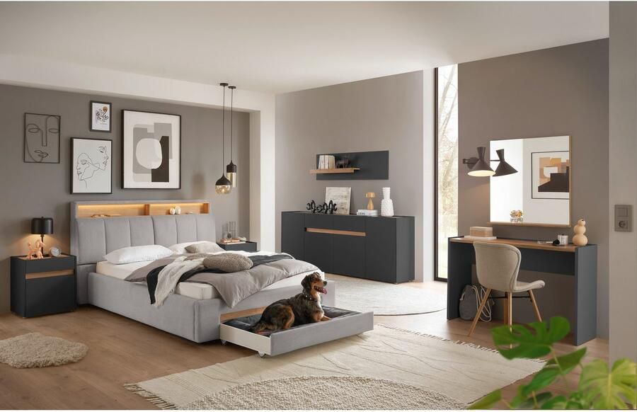 INOSIGN Gestoffeerd bed CiTY GiRON gepolsterd opbergbed met LED-verlichting Bedkisten met hondenbed of als opbergruimte opklapbare hoofdeinden - Foto 11