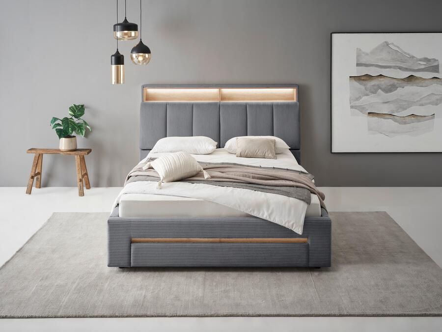 INOSIGN Gestoffeerd bed CiTY GiRON gepolsterd opbergbed met LED-verlichting Bedkisten met hondenbed of als opbergruimte opklapbare hoofdeinden - Foto 11