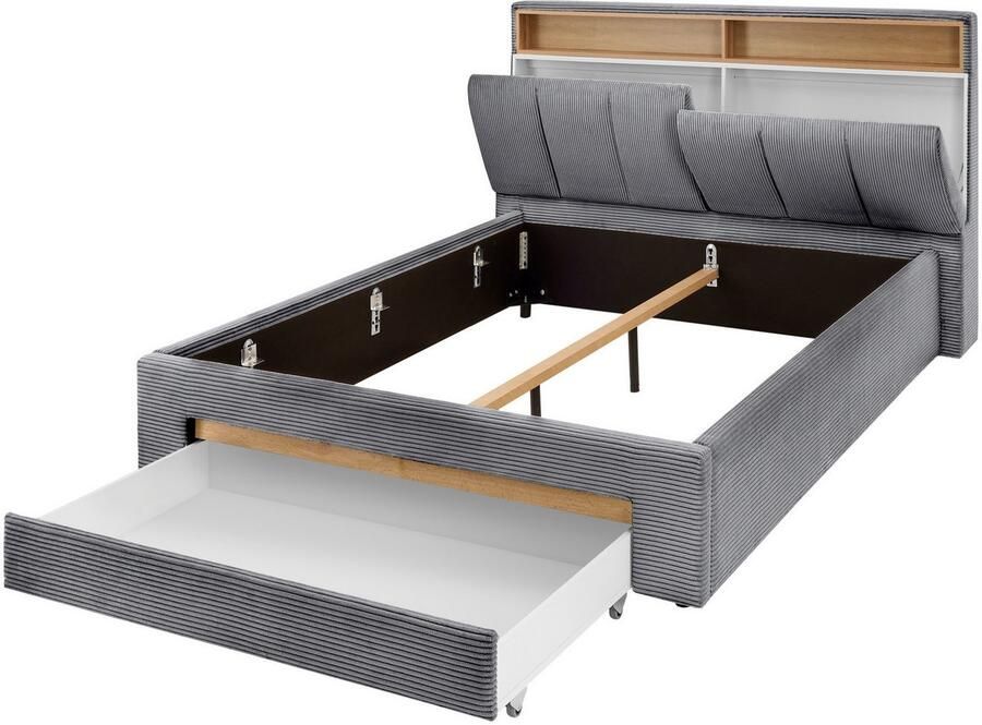 INOSIGN Gestoffeerd bed CiTY GiRON gepolsterd opbergbed met LED-verlichting Bedkisten met hondenbed of als opbergruimte opklapbare hoofdeinden - Foto 3