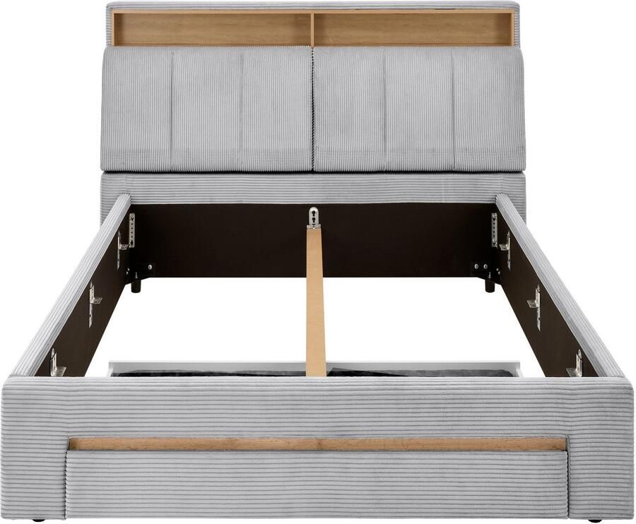 INOSIGN Gestoffeerd bed CiTY GiRON gepolsterd opbergbed met LED-verlichting Bedkisten met hondenbed of als opbergruimte opklapbare hoofdeinden