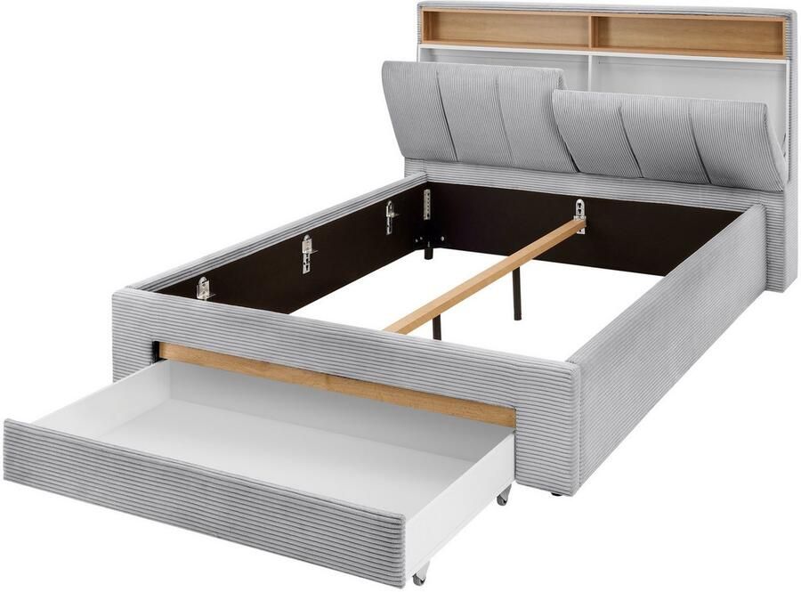 INOSIGN Gestoffeerd bed CiTY GiRON gepolsterd opbergbed met LED-verlichting Bedkisten met hondenbed of als opbergruimte opklapbare hoofdeinden - Foto 3