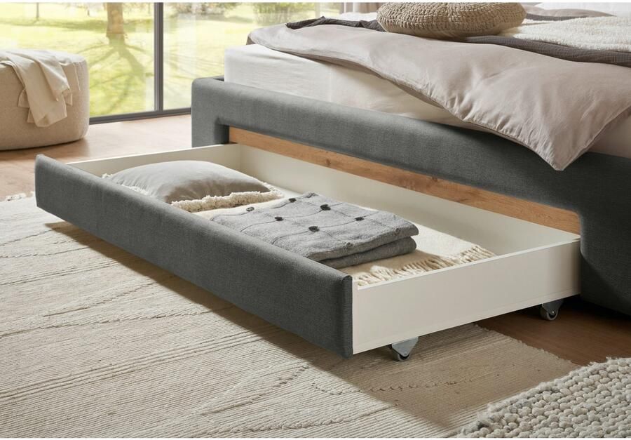 INOSIGN Gestoffeerd bed CiTY GiRON bedframe met bedlade gestoffeerd opbergbed met hondenbed of opberglade bekleding van corduroy of linnenlook - Foto 3