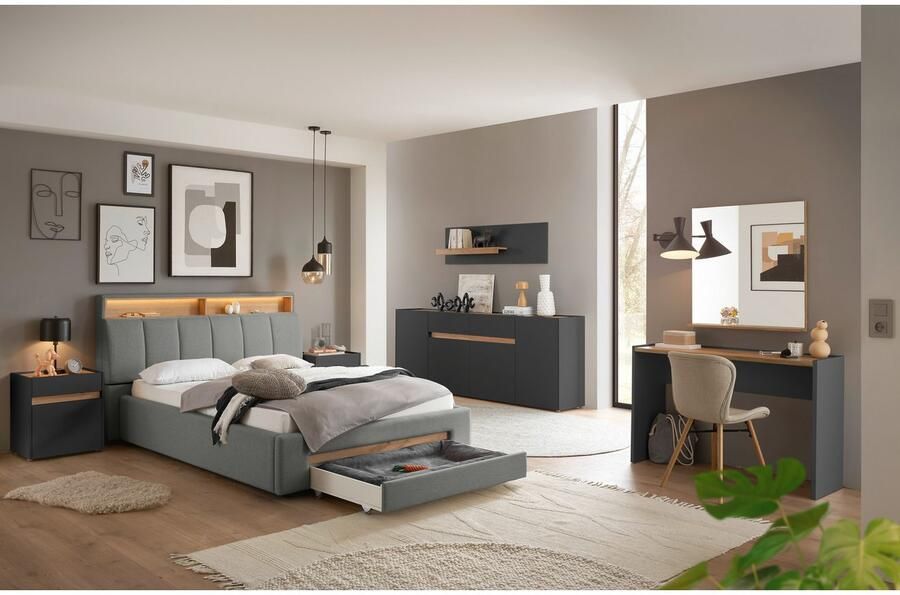 INOSIGN Gestoffeerd bed CiTY GiRON gepolsterd opbergbed met LED-verlichting Bedkisten met hondenbed of als opbergruimte opklapbare hoofdeinden - Foto 10