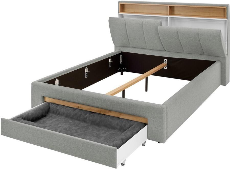 INOSIGN Gestoffeerd bed CiTY GiRON gepolsterd opbergbed met LED-verlichting Bedkisten met hondenbed of als opbergruimte opklapbare hoofdeinden - Foto 4