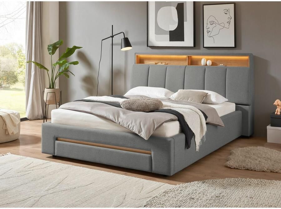 INOSIGN Gestoffeerd bed CiTY GiRON gepolsterd opbergbed met LED-verlichting Bedkisten met hondenbed of als opbergruimte opklapbare hoofdeinden - Foto 3