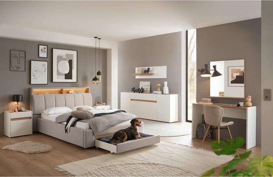 INOSIGN Gestoffeerd bed CiTY GiRON gepolsterd opbergbed met LED-verlichting Bedkisten met hondenbed of als opbergruimte opklapbare hoofdeinden - Foto 10