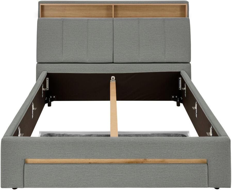 INOSIGN Gestoffeerd bed CiTY GiRON gepolsterd opbergbed met LED-verlichting Bedkisten met hondenbed of als opbergruimte opklapbare hoofdeinden