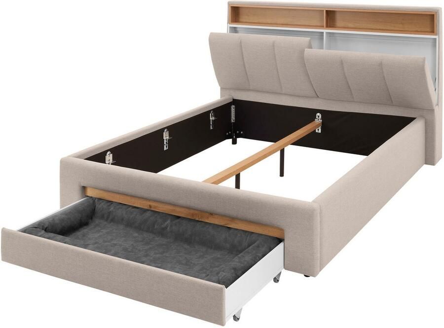 INOSIGN Gestoffeerd bed CiTY GiRON gepolsterd opbergbed met LED-verlichting Bedkisten met hondenbed of als opbergruimte opklapbare hoofdeinden - Foto 4