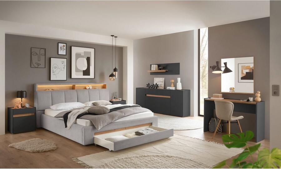 INOSIGN Gestoffeerd bed CiTY GiRON gepolsterd opbergbed met LED-verlichting Bedkisten met hondenbed of als opbergruimte opklapbare hoofdeinden - Foto 9