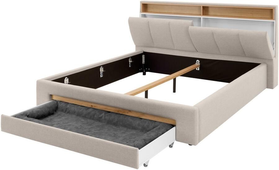 INOSIGN Gestoffeerd bed CiTY GiRON gepolsterd opbergbed met LED-verlichting Bedkisten met hondenbed of als opbergruimte opklapbare hoofdeinden - Foto 9