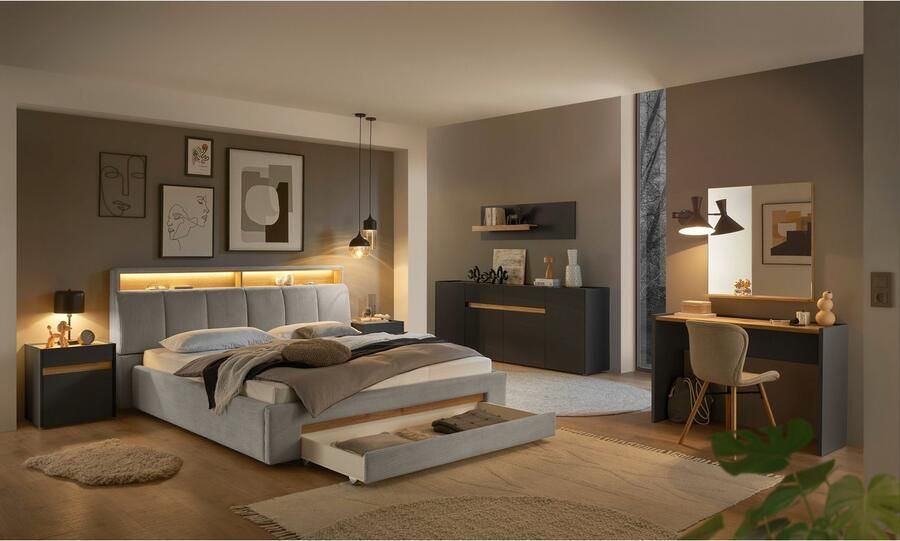 INOSIGN Gestoffeerd bed CiTY GiRON gepolsterd opbergbed met LED-verlichting Bedkisten met hondenbed of als opbergruimte opklapbare hoofdeinden - Foto 10