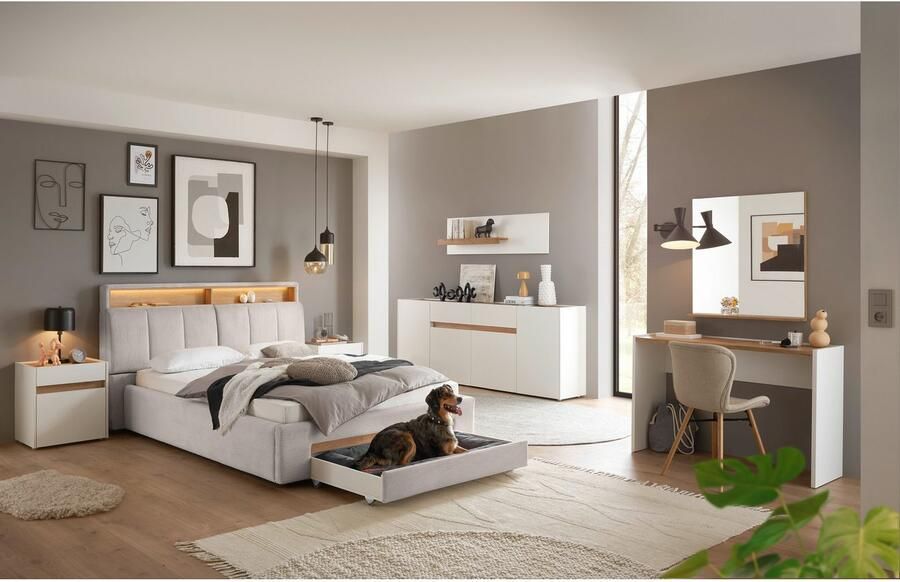 INOSIGN Gestoffeerd bed CiTY GiRON gepolsterd opbergbed met LED-verlichting Bedkisten met hondenbed of als opbergruimte opklapbare hoofdeinden - Foto 11