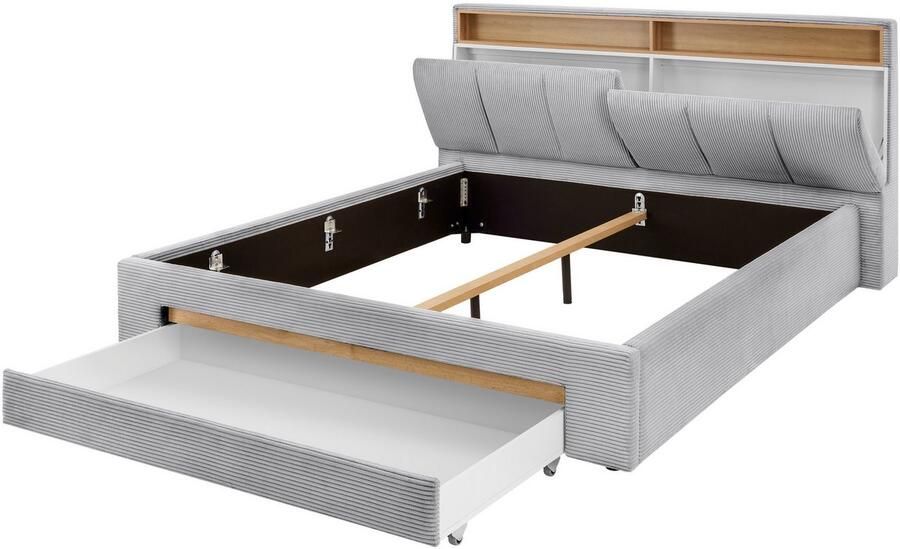 INOSIGN Gestoffeerd bed CiTY GiRON gepolsterd opbergbed met LED-verlichting Bedkisten met hondenbed of als opbergruimte opklapbare hoofdeinden - Foto 8