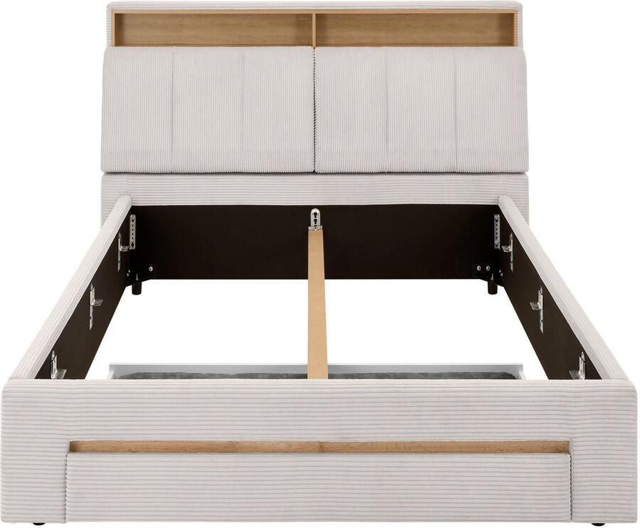 INOSIGN Gestoffeerd bed CiTY GiRON gepolsterd opbergbed met LED-verlichting Bedkisten met hondenbed of als opbergruimte opklapbare hoofdeinden