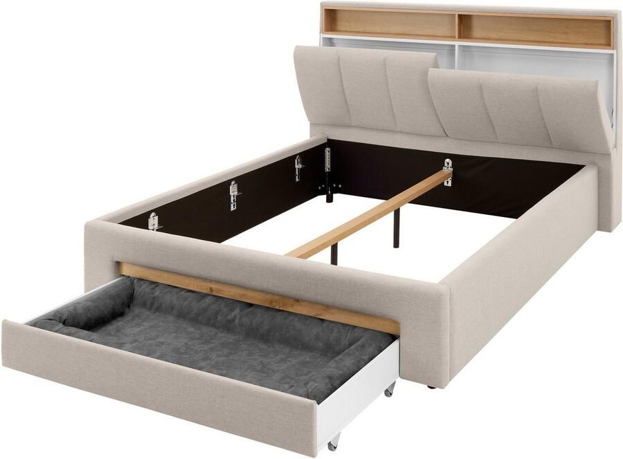 INOSIGN Gestoffeerd bed CiTY GiRON gepolsterd opbergbed met LED-verlichting Bedkisten met hondenbed of als opbergruimte opklapbare hoofdeinden - Foto 4