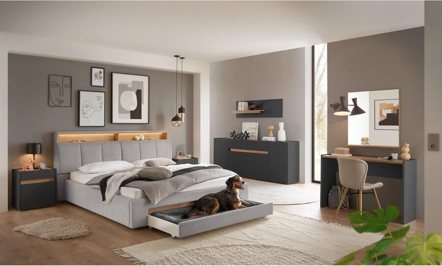 INOSIGN Gestoffeerd bed CiTY GiRON gepolsterd opbergbed met LED-verlichting Bedkisten met hondenbed of als opbergruimte opklapbare hoofdeinden - Foto 10