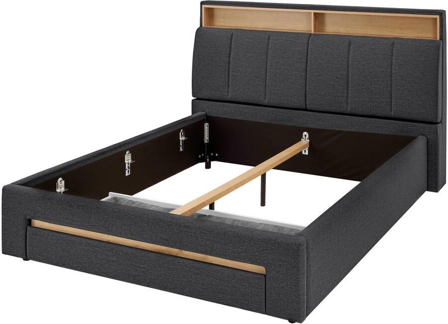 INOSIGN Gestoffeerd bed CiTY GiRON gepolsterd opbergbed met LED-verlichting Bedkisten met hondenbed of als opbergruimte opklapbare hoofdeinden - Foto 5