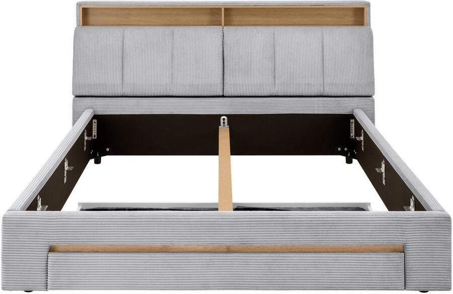 INOSIGN Gestoffeerd bed CiTY GiRON gepolsterd opbergbed met LED-verlichting Bedkisten met hondenbed of als opbergruimte opklapbare hoofdeinden - Foto 8