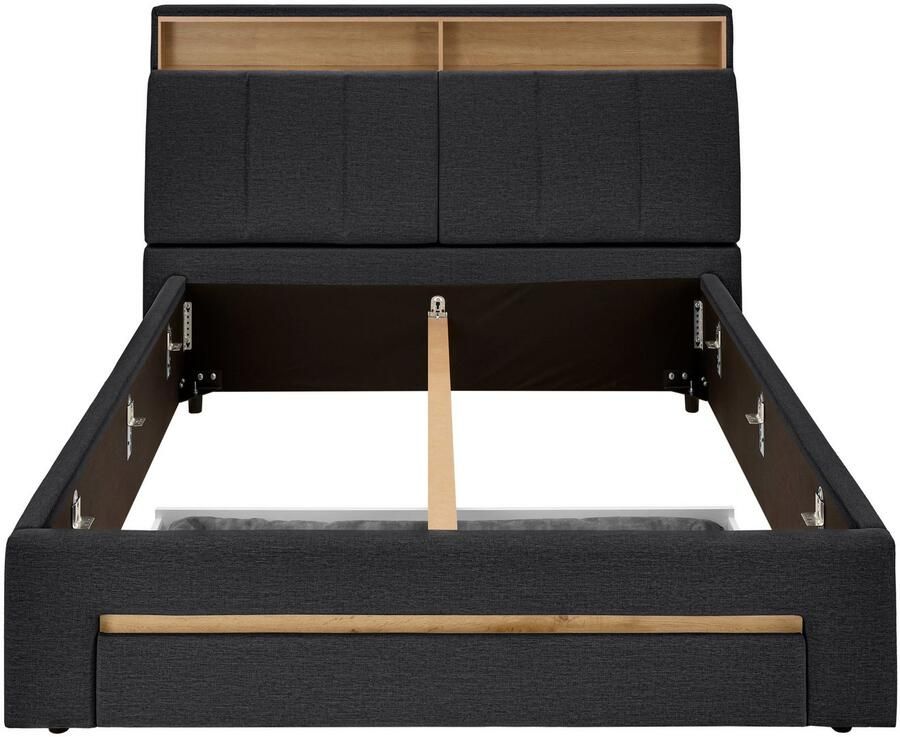 INOSIGN Gestoffeerd bed CiTY GiRON gepolsterd opbergbed met LED-verlichting Bedkisten met hondenbed of als opbergruimte opklapbare hoofdeinden