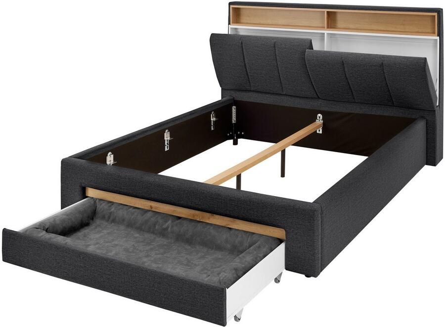 INOSIGN Gestoffeerd bed CiTY GiRON gepolsterd opbergbed met LED-verlichting Bedkisten met hondenbed of als opbergruimte opklapbare hoofdeinden - Foto 4