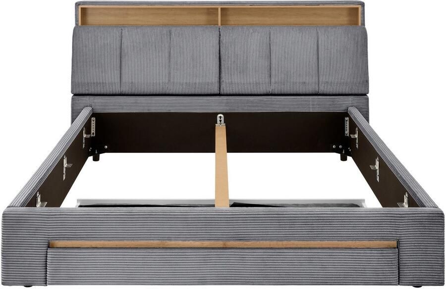 INOSIGN Gestoffeerd bed CiTY GiRON gepolsterd opbergbed met LED-verlichting Bedkisten met hondenbed of als opbergruimte opklapbare hoofdeinden - Foto 6