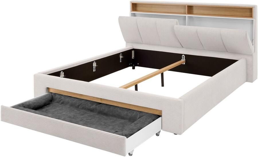 INOSIGN Gestoffeerd bed CiTY GiRON gepolsterd opbergbed met LED-verlichting Bedkisten met hondenbed of als opbergruimte opklapbare hoofdeinden - Foto 8