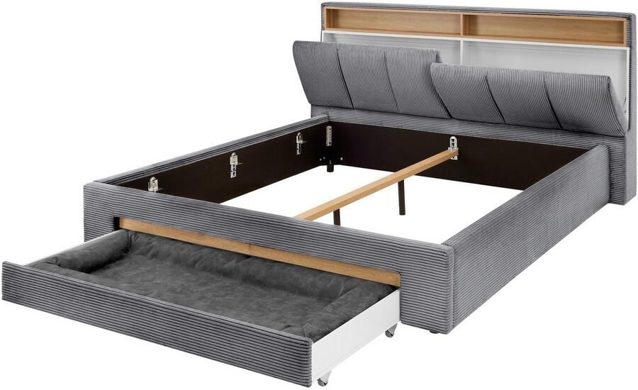 INOSIGN Gestoffeerd bed CiTY GiRON gepolsterd opbergbed met LED-verlichting Bedkisten met hondenbed of als opbergruimte opklapbare hoofdeinden - Foto 8