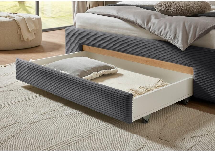 INOSIGN Gestoffeerd bed CiTY GiRON bedframe met bedlade gestoffeerd opbergbed met hondenbed of opberglade bekleding van corduroy of linnenlook - Foto 4