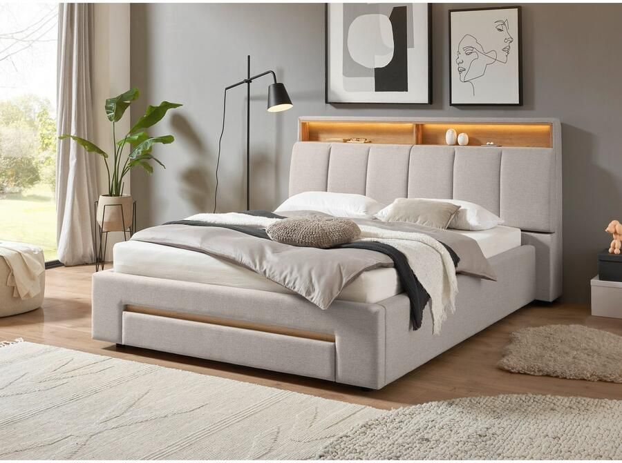 INOSIGN Gestoffeerd bed CiTY GiRON gepolsterd opbergbed met LED-verlichting Bedkisten met hondenbed of als opbergruimte opklapbare hoofdeinden - Foto 2