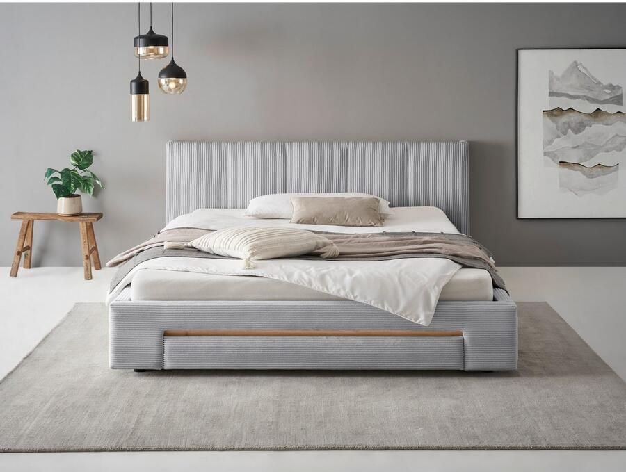 INOSIGN Gestoffeerd bed CiTY GiRON bedframe met bedlade gestoffeerd opbergbed met hondenbed of opberglade bekleding van corduroy of linnenlook - Foto 2