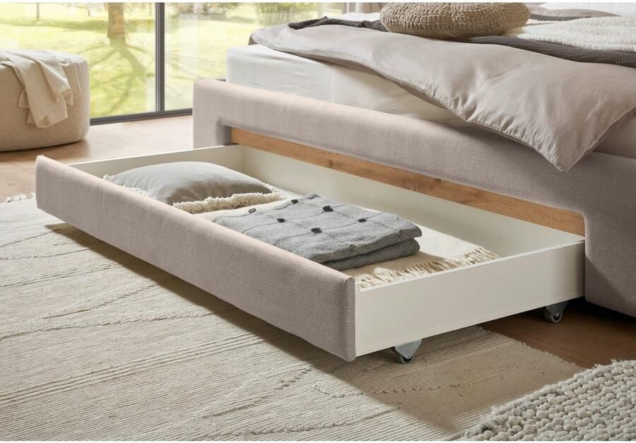 INOSIGN Gestoffeerd bed CiTY GiRON bedframe met bedlade gestoffeerd opbergbed met hondenbed of opberglade bekleding van corduroy of linnenlook - Foto 2