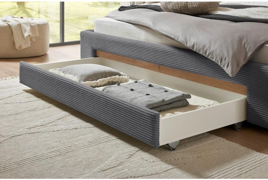 INOSIGN Gestoffeerd bed CiTY GiRON bedframe met bedlade gestoffeerd opbergbed met hondenbed of opberglade bekleding van corduroy of linnenlook - Foto 4