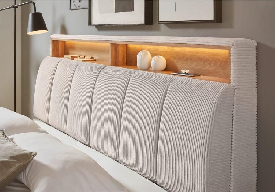 INOSIGN Gestoffeerd bed CiTY GiRON gepolsterd opbergbed met LED-verlichting Bedkisten met hondenbed of als opbergruimte opklapbare hoofdeinden - Foto 10