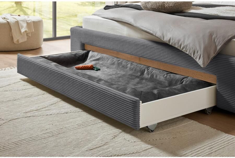 INOSIGN Gestoffeerd bed CiTY GiRON bedframe met bedlade gestoffeerd opbergbed met hondenbed of opberglade bekleding van corduroy of linnenlook - Foto 4