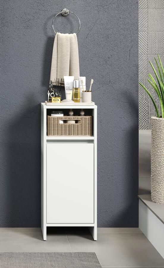INOSIGN Halfhoge kast Banta Badkommode met 2-kleurige rand in wit grijs Flexibele deurmontage (1 stuk) - Foto 5