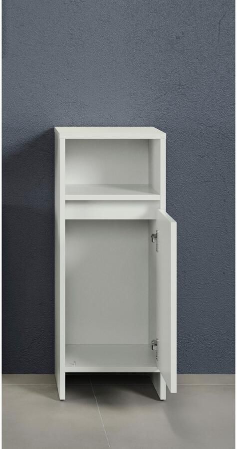 INOSIGN Halfhoge kast Banta Badkommode met 2-kleurige rand in wit grijs Flexibele deurmontage (1 stuk)