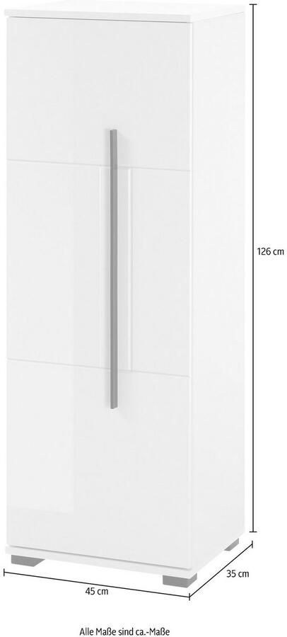 INOSIGN Halfhoge kast Cantara badkamerkast in hoogglans wit kast in modern ontwerp - Foto 9