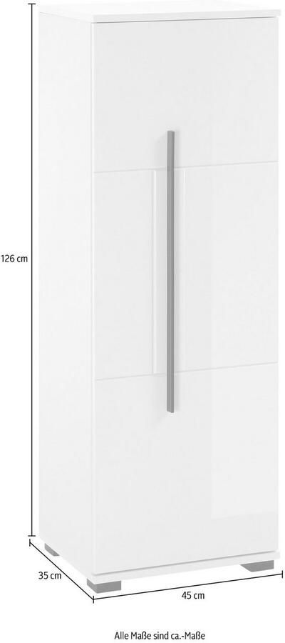 INOSIGN Halfhoge kast Cantara badkamerkast in hoogglans wit kast in modern ontwerp - Foto 8