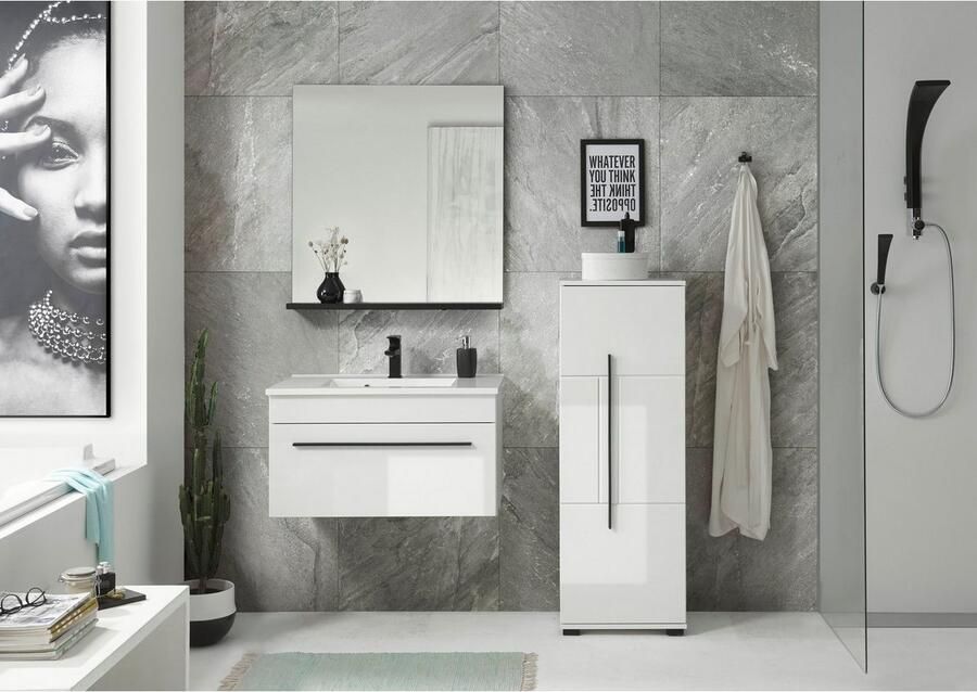 INOSIGN Halfhoge kast Cantara badkamerkast in hoogglans wit kast in modern ontwerp - Foto 6