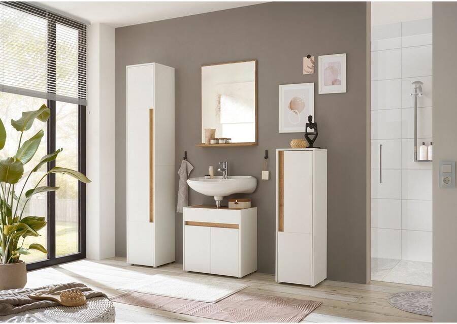 INOSIGN Badmeubelset CITY GIRON badkamer in tijdloos ontwerp 4-delige badkamer Badkasten en spiegels in twee kleuren beschikbaar veel opbergruimte (set 4 stuks) - Foto 5