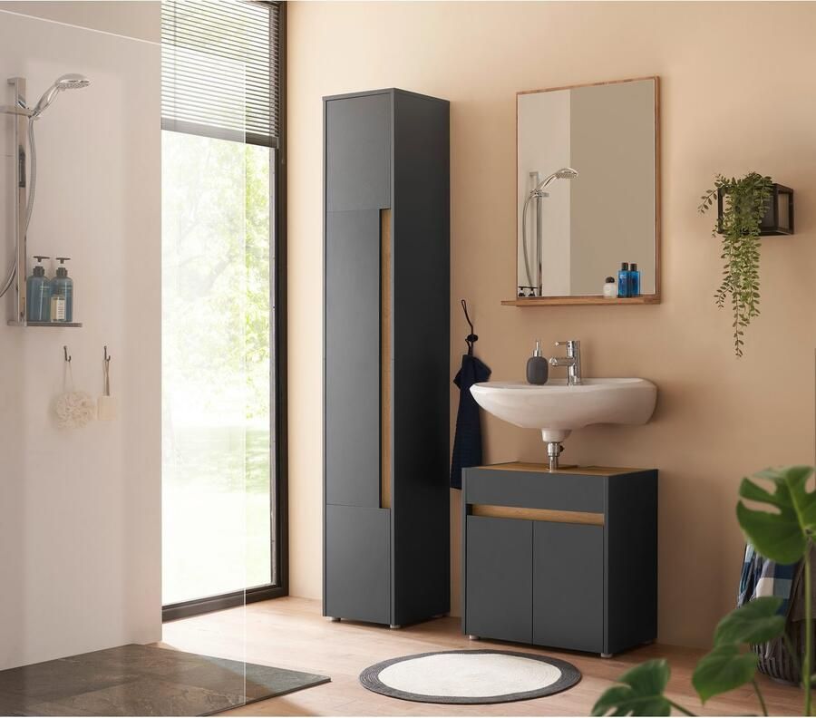 INOSIGN Badmeubelset CITY GIRON badkamer in tijdloos ontwerp 3-delige badkamer Badkasten en spiegels in twee kleuren beschikbaar veel opbergruimte (set 3 stuks)