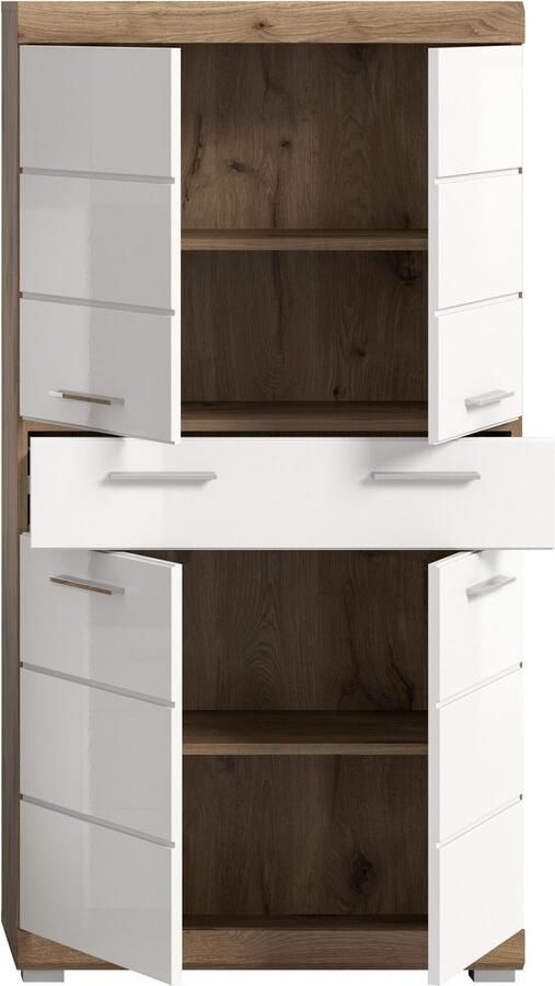 INOSIGN Halfhoge kast Siena breedte 74 cm 4 deuren 1 lade 4 vakken MDF-front in verschillende kleuren verkrijgbaar badkamermeubels badkamerkast kast badkamer - Foto 6