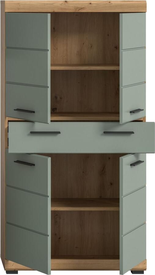 INOSIGN Halfhoge kast Siena breedte 74 cm 4 deuren 1 lade 4 vakken MDF-front in verschillende kleuren verkrijgbaar badkamermeubels badkamerkast kast badkamer - Foto 7