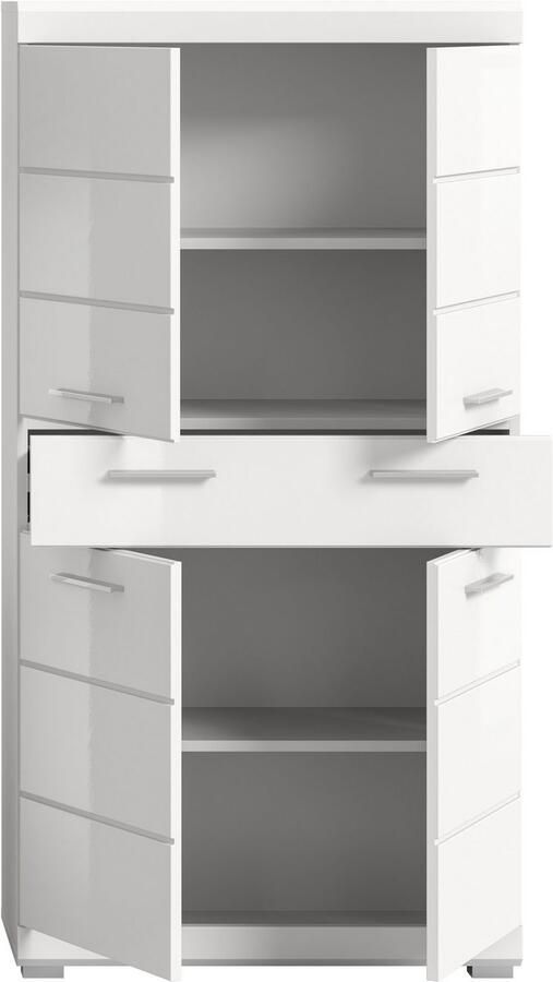 INOSIGN Halfhoge kast Siena breedte 74 cm 4 deuren 1 lade 4 vakken MDF-front in verschillende kleuren verkrijgbaar badkamermeubels badkamerkast kast badkamer - Foto 7