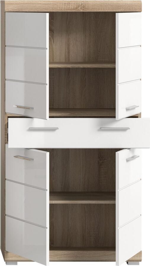 INOSIGN Halfhoge kast Siena breedte 74 cm 4 deuren 1 lade 4 vakken MDF-front in verschillende kleuren verkrijgbaar badkamermeubels badkamerkast kast badkamer - Foto 6