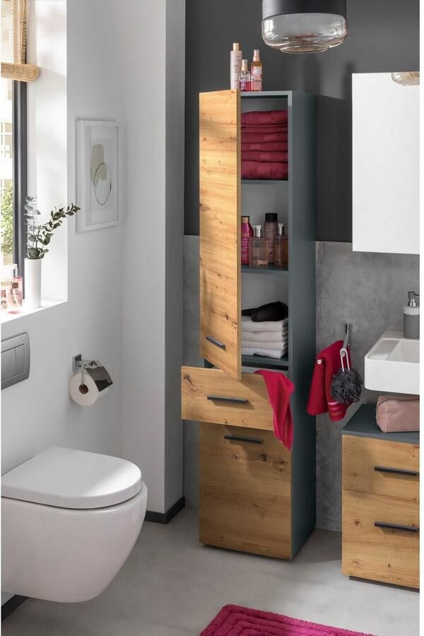 INOSIGN Halfhoge kast Skara verstelbare planken achter elke deur breedte 38 cm hoogte 130 cm - Foto 5