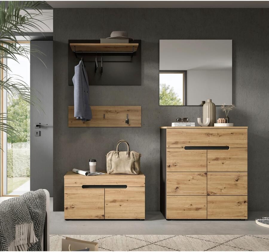 INOSIGN Halmeubelset Garderobecombinatie Rehat breedte 175cm in basalt grijs Artisan eiken (4 stuks) - Foto 8