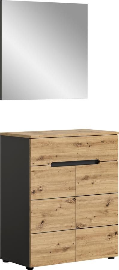 INOSIGN Halmeubelset Garderobecombinatie Rehat breedte 80 cm in basalt grijs Artisan eiken (2-delig) - Foto 12