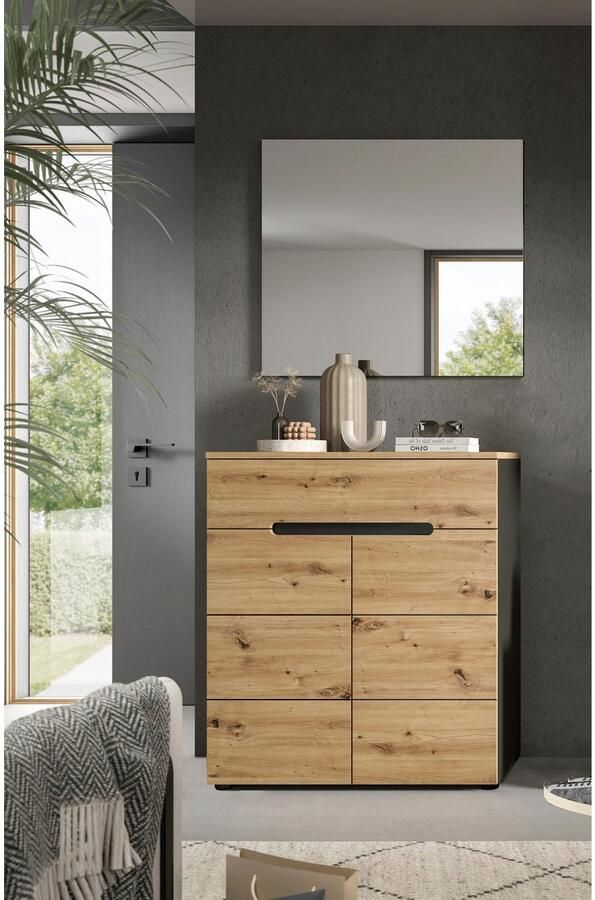 INOSIGN Halmeubelset Garderobecombinatie Rehat breedte 80 cm in basalt grijs Artisan eiken (2-delig) - Foto 9