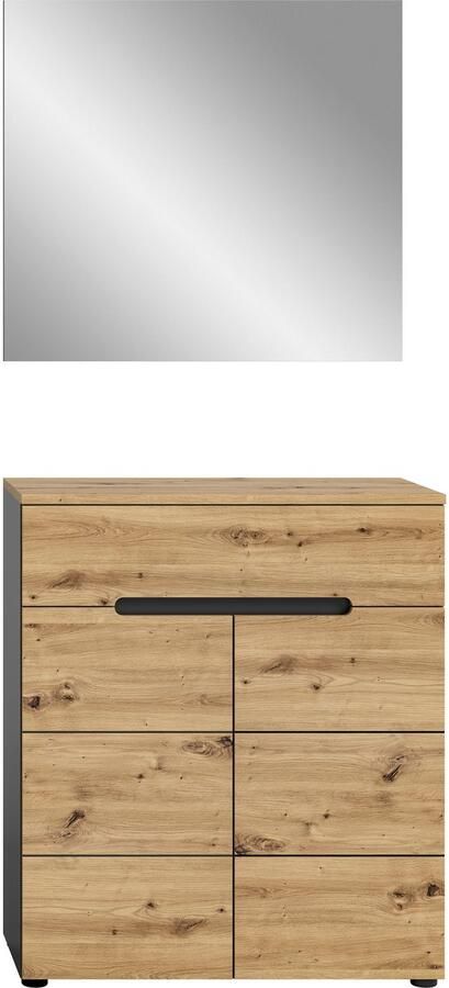 INOSIGN Halmeubelset Garderobecombinatie Rehat breedte 80 cm in basalt grijs Artisan eiken (2-delig) - Foto 11